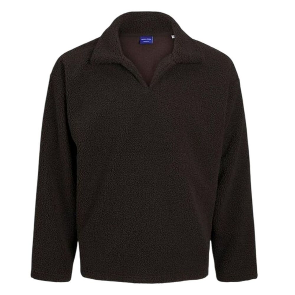 Jack And Jones Mens Teddy Fleece Long-Sleeved Sweatshirt / Chocolate